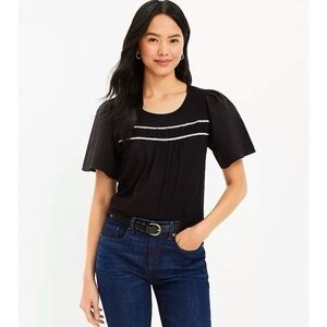 LOFT Ruffled Flared Sleeve Blouse Large